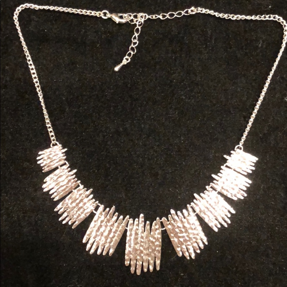 Silver Metal Artsy Necklace.
